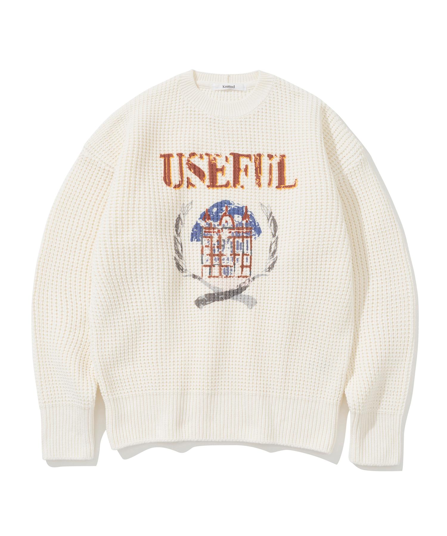 Nitied Cotton Useful Castle Round Knit Ivory Xl