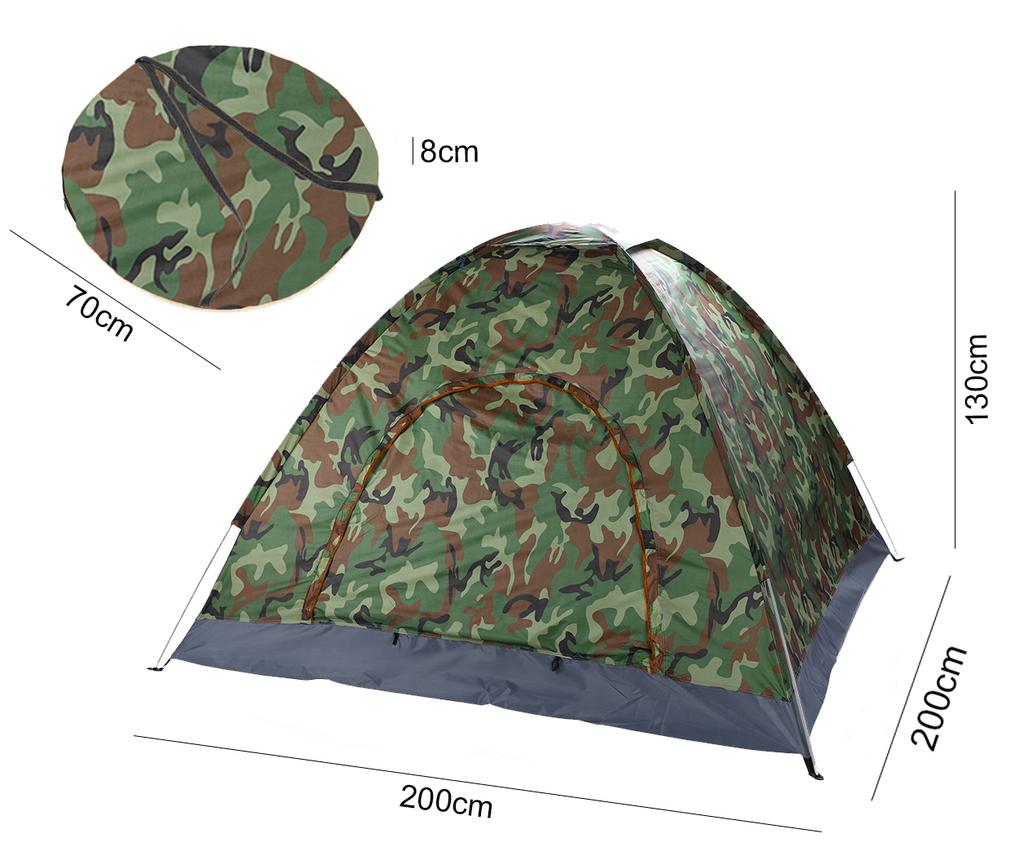 Tourist Camping Tent for Holidays, Automatic, 3-4 People, Strong Camouflage