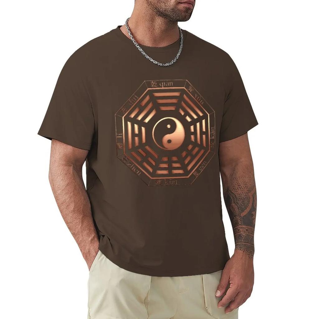Pa-Kua Yin Yang China Tai Chi Yin Yang Men T Shirts Tao Buddhist Chinese Unique Tee Shirt T-Shirts Cotton Clothing