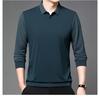 Winter Sale: Men's Fleece-Lined Two-in-One T-Shirt with Shirt Collar – Thick, Warm Base Layer
