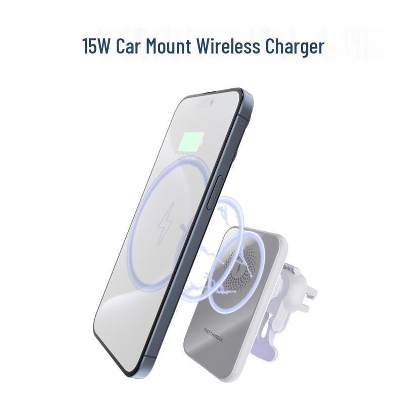 Magsafe Magnetic 15W Wireless Car Charger Mount for Apple iPhone 16
