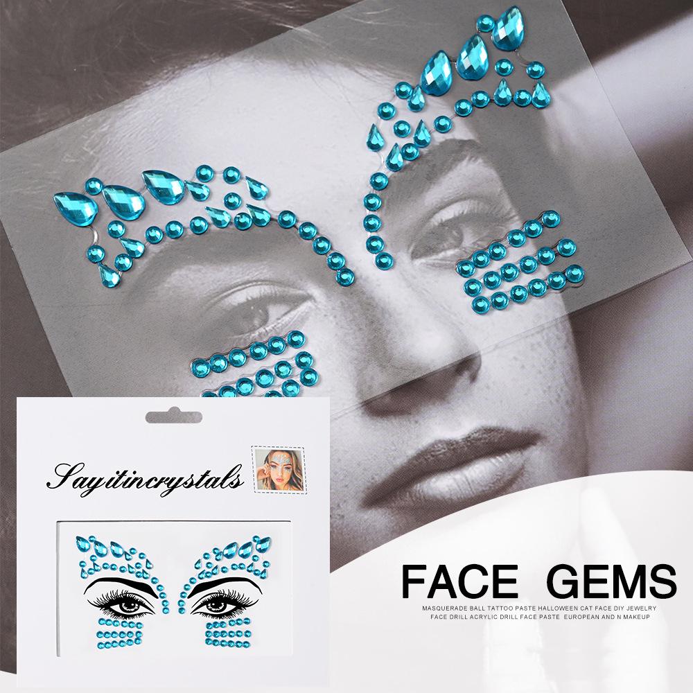 Eco-Friendly Masquerade Acrylic Face Diamond Stickers