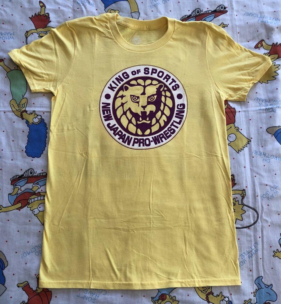 

Желтая футболка с логотипом Njpw Lion Mark Njpw Nwot Roh G1 Supercard Vtg Style S