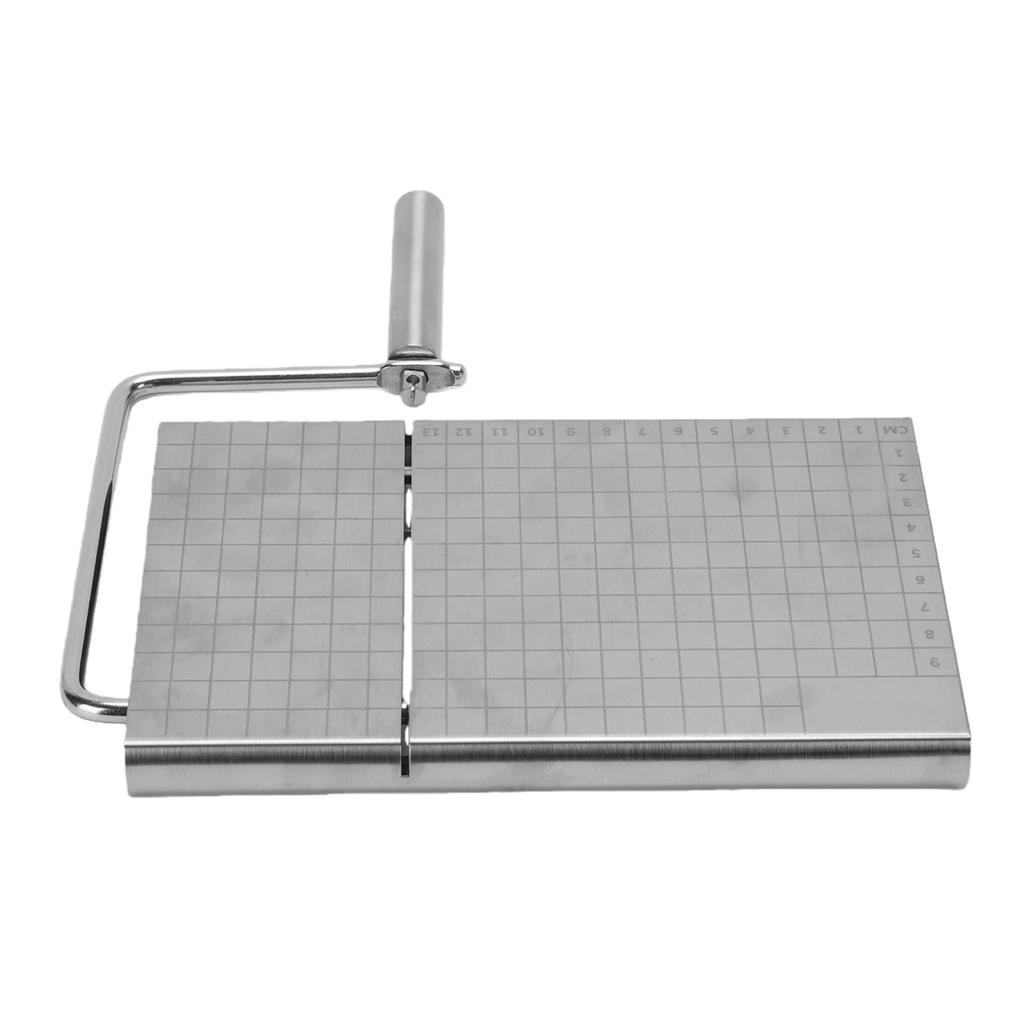 Cheese Cutter Block Stainless Steel Metal Slicing Tool Board with 6 Replacement Wires Scale for Butter Handmade Soap