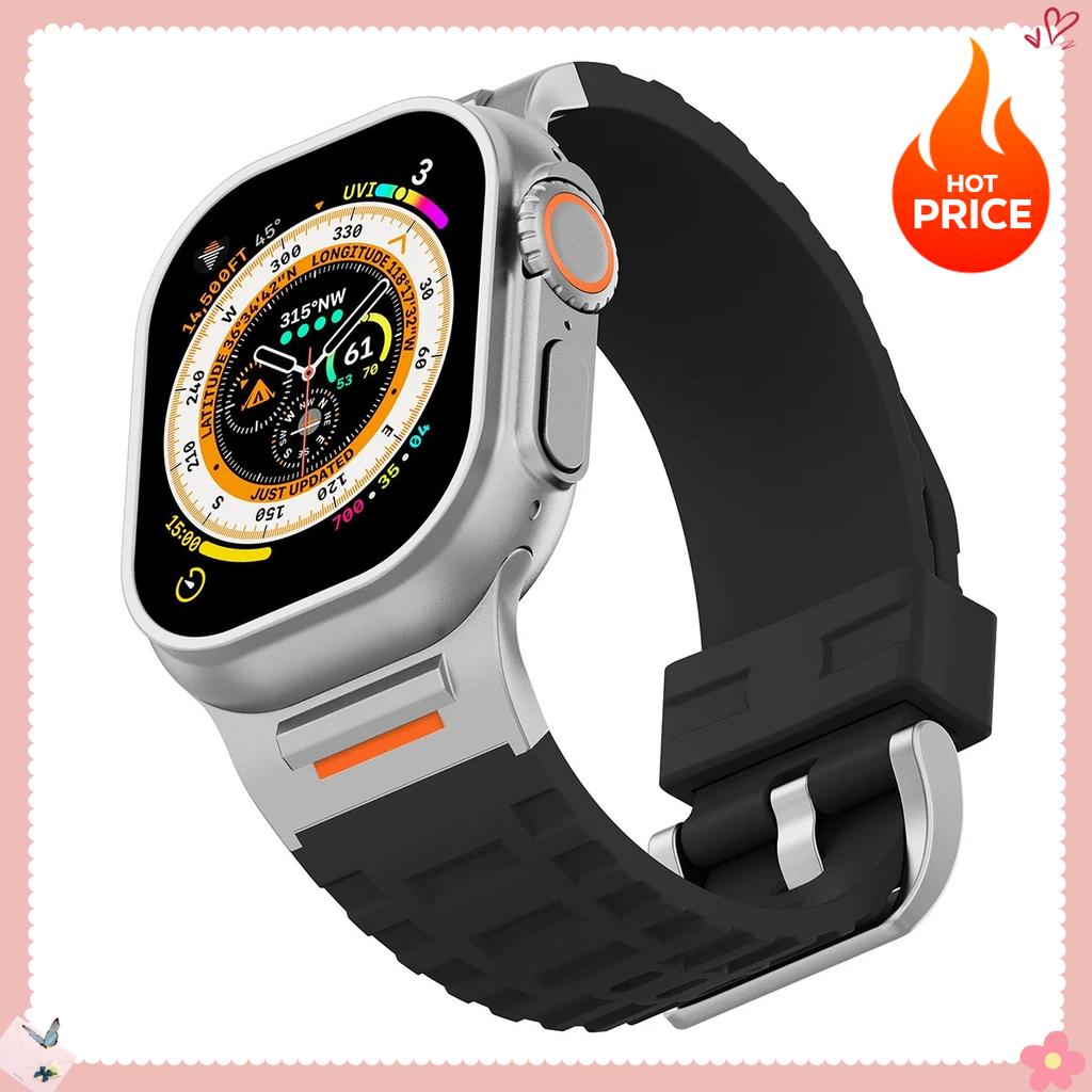 HOT Sport Band for Apple Watch Ultra 3/2 49mm S11 10 9 8 7 46mm 45mm Soft Silicone Bracelet for iWatch6 5 4 Se 44mm Correa Strap
