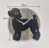 Wall Clock Toy Poodle Stylish Wooden Analog Wall Clock Silent Perfect for Home and Room Decoration "Outcast Dog" - (Black) - - - Bedroom, Decor,