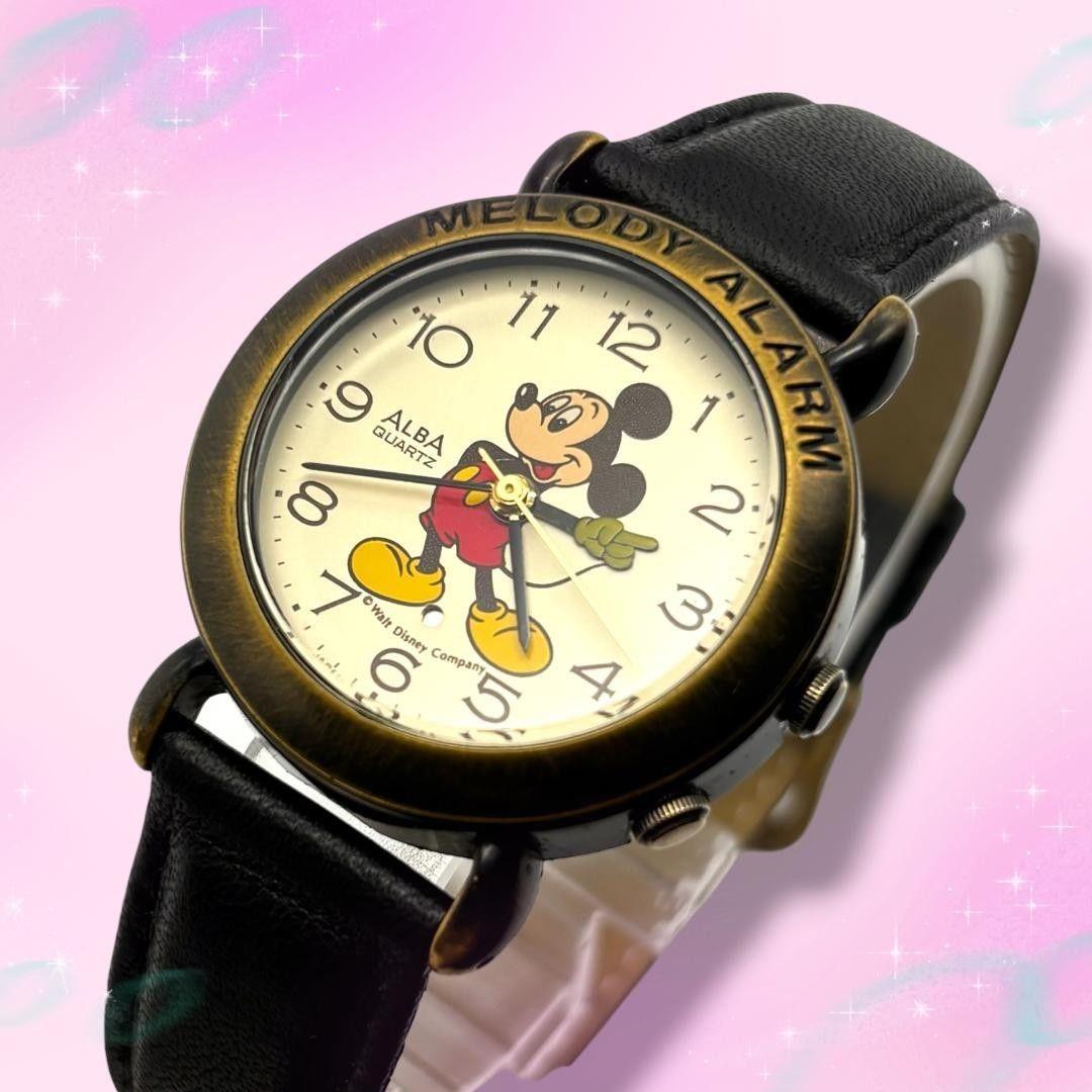 Good Condition Working Item Seiko Alba Women s Men s Watch Mickey Mouse Quartz
