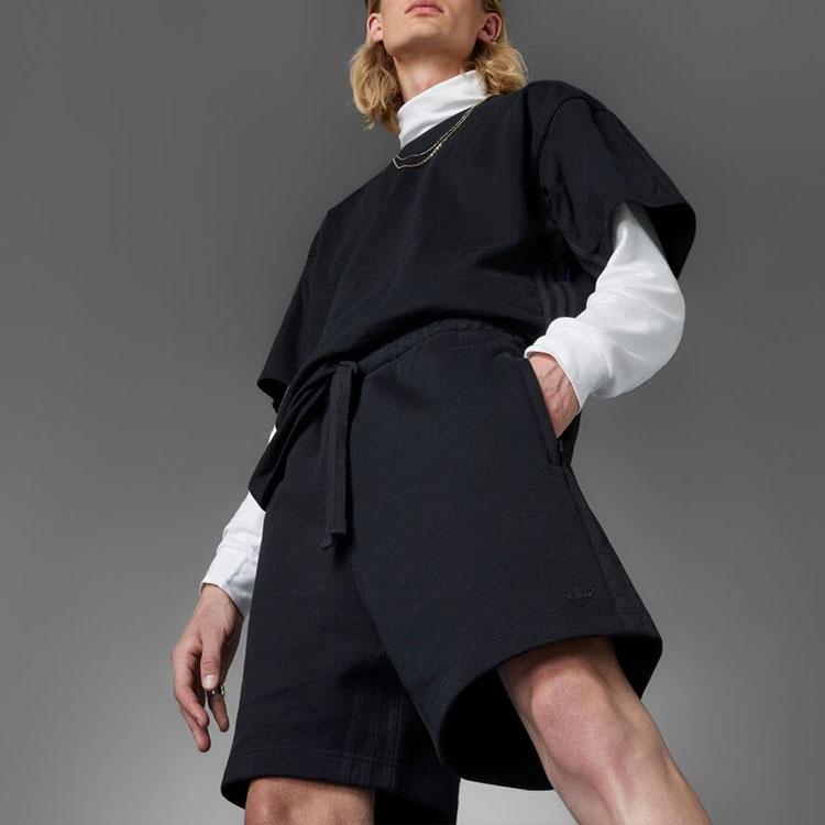 Adidas Originals Trefoil Blue Version Solid Color Casual Shorts Men Bottoms Black HM5118