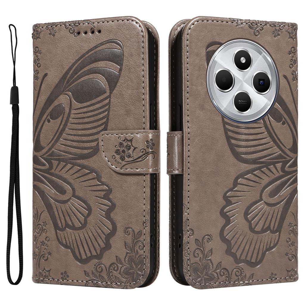 Etui dla Xiaomi Poco C75 4G/Redmi 14R 5G/14C 4G Wzór motyla Skórzany portfel Klapka Pokrowiec na telefon