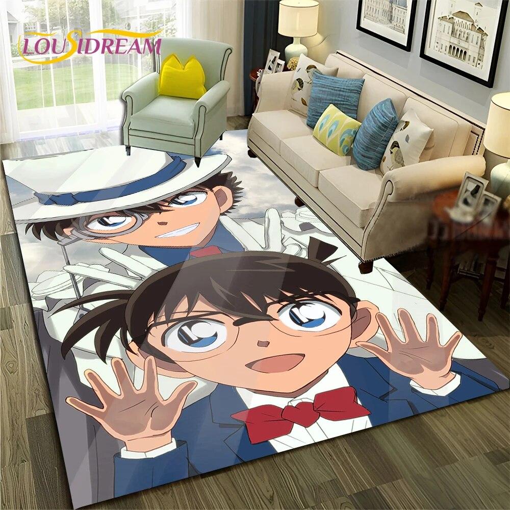 Cartoon HD Detective Conan Anime 3D Carpet Rug for Home Living Room Bedroom Sofa Doormat Decor,Child Area Rug Non-slip Floor Mat