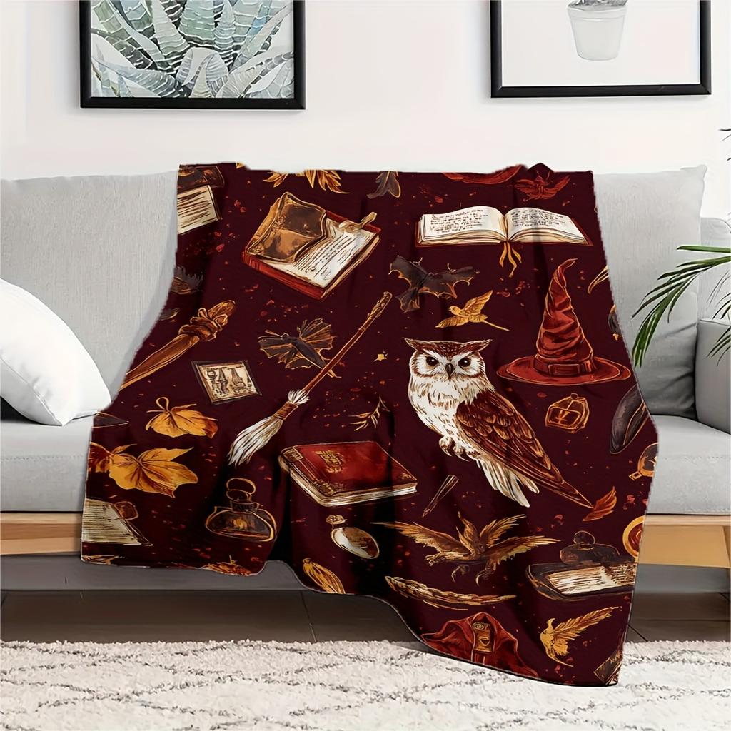 1pc Gothic Magic Divination Flannel Blanket - Soft Chunky Knit, All-Season Cozy Throw for Bed, Sofa, Office, Camping - Hand Wash