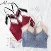 Sexy Lace Bralette Tube Tops Bandeau Summer Women Lace Bra Comfy Tanks Y Back Crop Top Girl Underwear Wire Free Padded Camisole