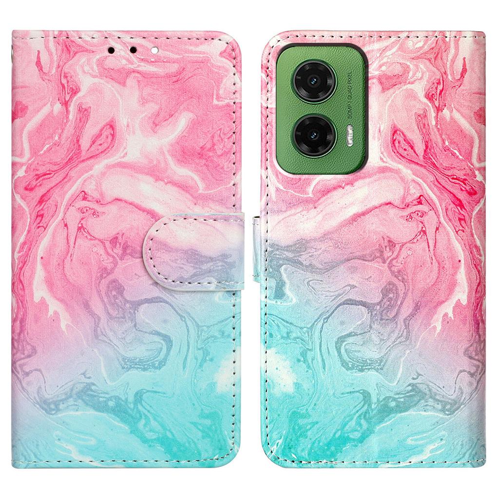 For Motorola Moto G35 5G Case Pattern PU Leather Flip Phone Cover