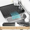 Kitchen Silicone Drain Mat With Built-in Drainage Easy Clean Countertop Sink Refrigerator Protector Pad