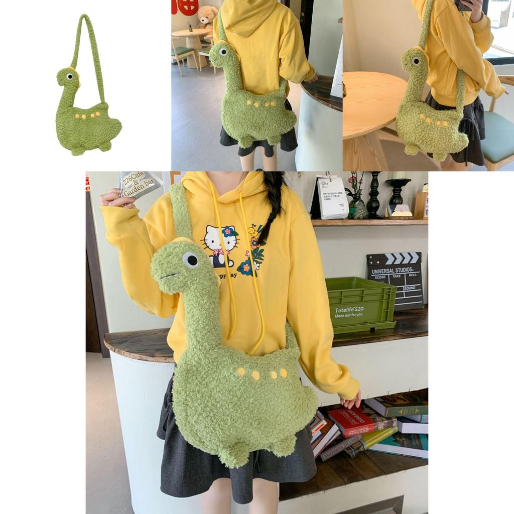 Dinosaur Plush Toy Shoulder Bag For Kids Casual Use With Polyester Material And Soft Design