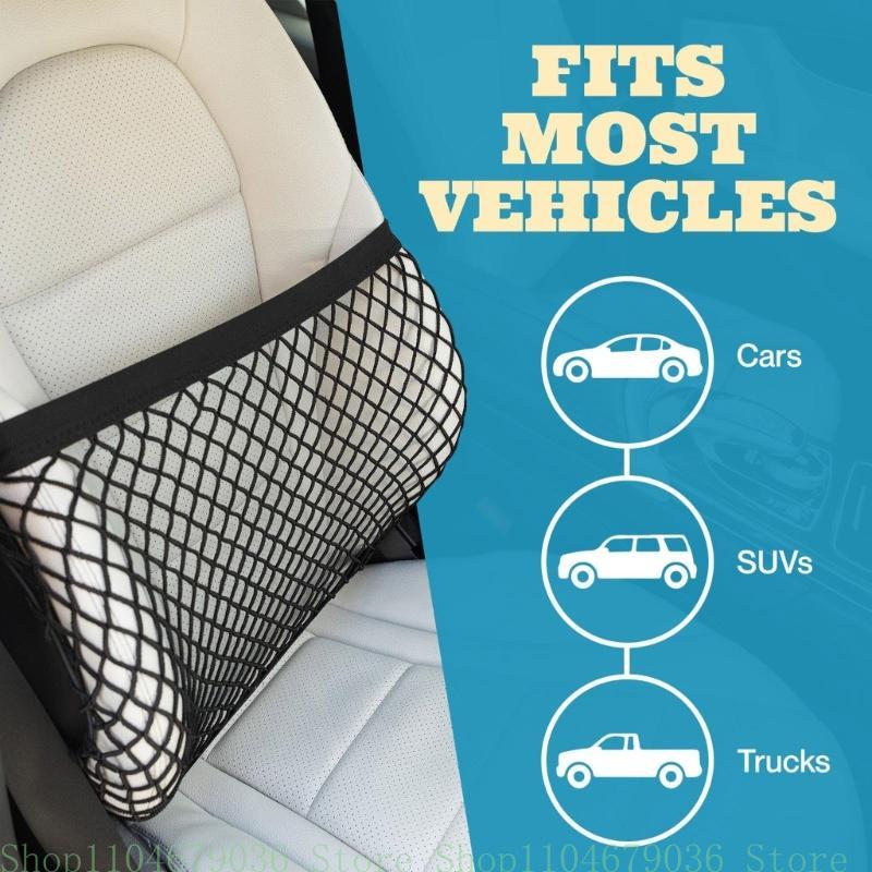 Front Organizers Versatile Car Net Elastic Car Organizers Car Bag Holder Conveniently Store and Access Your Items