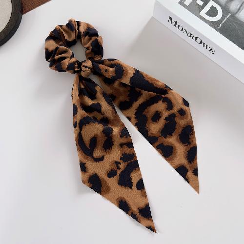 Leopard Print Bow Ribbon Large Scrunchies High Elastic Hair Ties for Women Ponytail Holder Hot Selling Daily