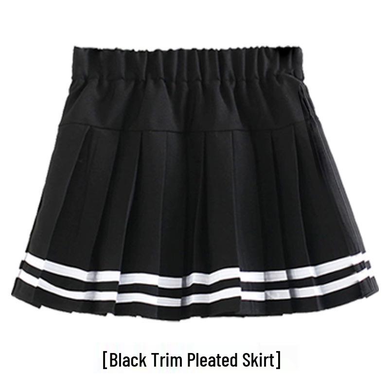 Mädchen Plissee Schuluniformrock - Schwarz/Blau Sommer Academy Style