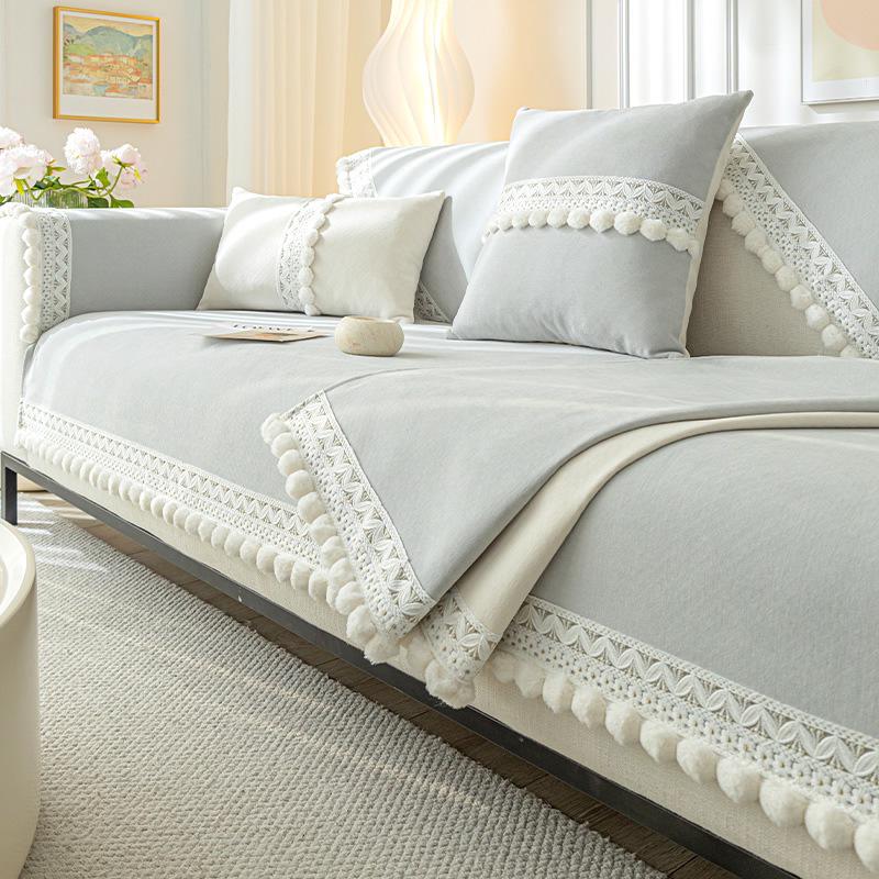 Nordic Light Luxury Chenille Sofa Cushion - Breathable, Non-Slip Cover for All Seasons