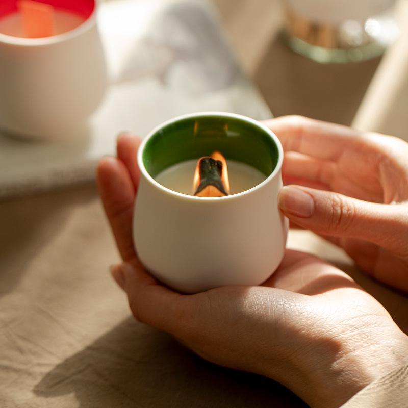 High-Grade Colored Ceramic Candle Cup - Simplistic DIY Aroma Soy Wax Container