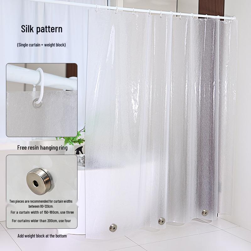 Экологичная водостойкая шторка для душа и ванны из ЭВА Single Curtain + Rings: 80x180