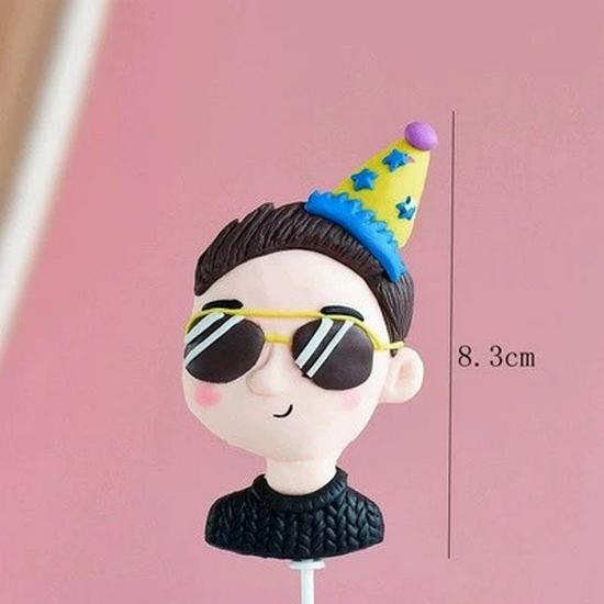 Father's Day Cake Topper: Healthy & Happy Birthday Dad Figurine