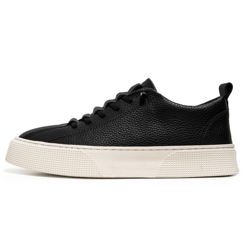 Spring New Men's Shoes, Fashionable and Versatile Lace Up Sneakers, Leather Comfortable and Casual Board Shoes