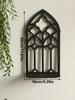 Black Gothic Wooden Shelf Hollow Vintage Fence shape Wall Hanging Decor Floating Shelves Crystal Holder Room Decor Wall Decor