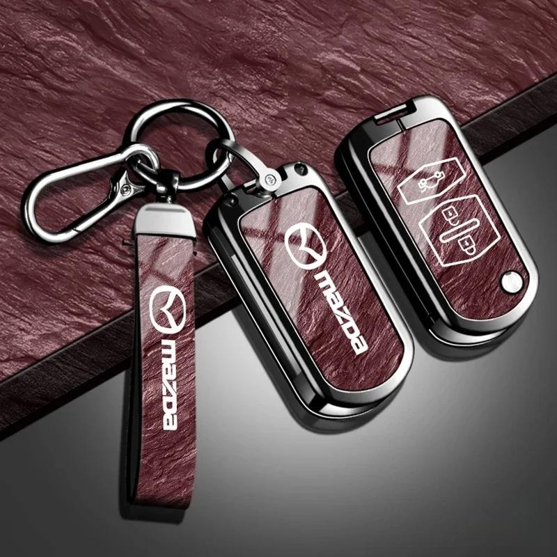 Leather car key cover key case for Mazda 2 3 6 CX3 CX5 CX8 CX30 CX-5 CX-30 CX-8 CX-3 CX4 MX-5 BT50 BT-50 Atenza Axela Shell Bag W4