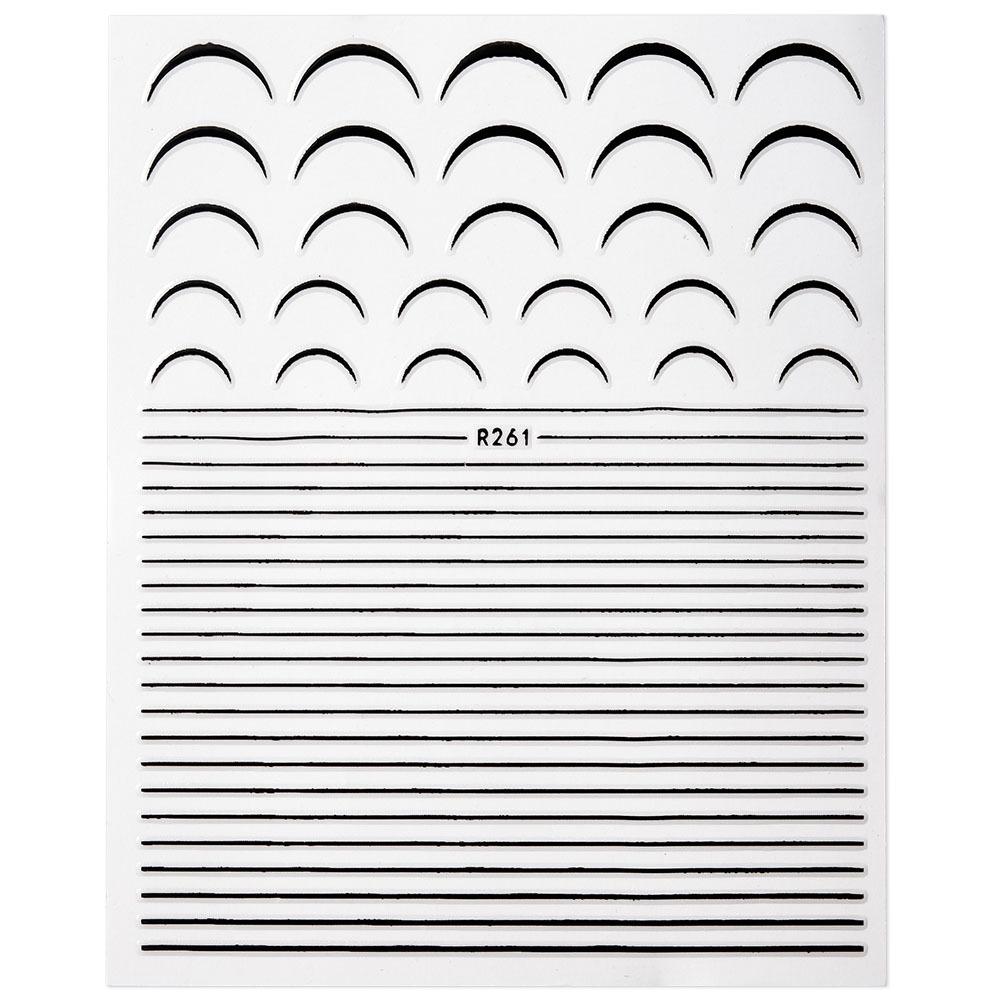 Nálepka na francouzskou manikúru Hotpress Diy Zlatá a stříbrná Samolepka na nehty ve tvaru U plus horizontální linie Nude