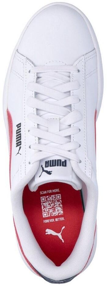 Кроссовки Puma Smash 3.0 L Leather Teenager белый/клубный красный/клубный темно-синий