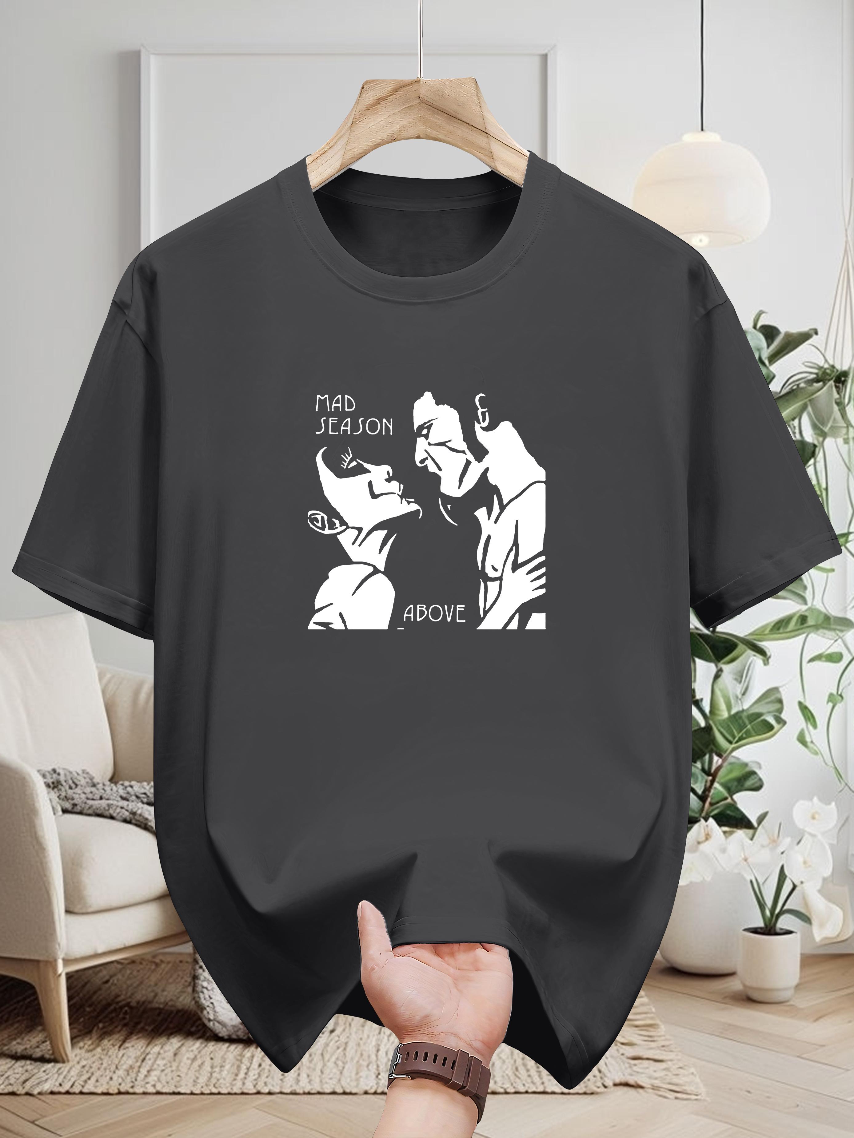 

200g 100% Cotton Short Sleeve T-shirt - Casual Geometric Print Round Neck Summer Tee XXXXL