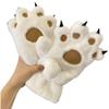 Niedliche japanische Cartoon-Bärenklauen-Plüschhandschuhe für Damen im Winter, warm und samtig verdickt, Trend für Paare beim Reiten und Skifahren im Freien