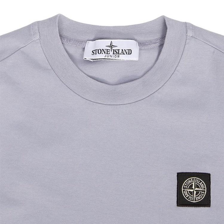 STONE ISLAND Logo Print Pullover T-Shirt Kids Tops Rock-Grey 781620147-V0047