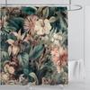 Aquatic Plants Floral Shower Curtain Waterproof Shower Curtain Polyester Fabric 3D Printed Curtain Bathroom Decoration With Hook