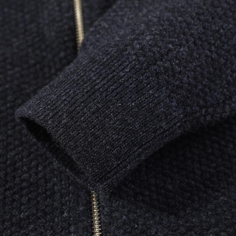 Antonio Men's 100% Wool Full-Zip Stand-Collar Cardigan