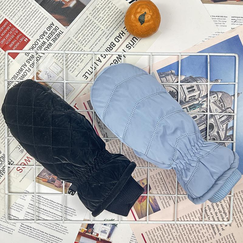 Handschuhe Damen Hand gefüllt verdickt warm Radfahren Elektrofahrzeug winddicht kältebeständig Ski Fäustlinge