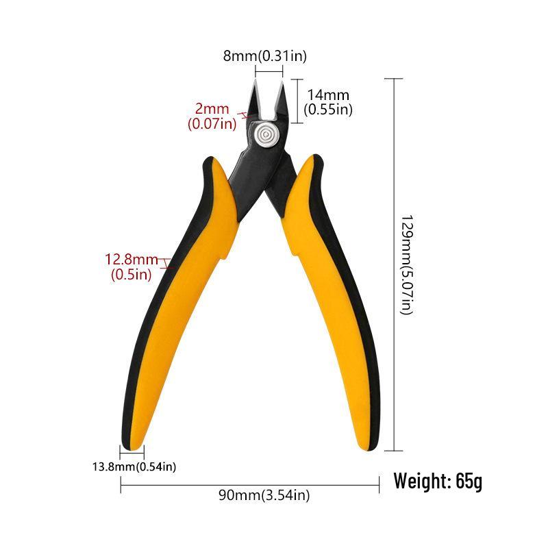 Angled Jaw Diagonal Cutting Pliers with Two-Color Handle, 4020 Wire Stripper/Cutter for Electricians