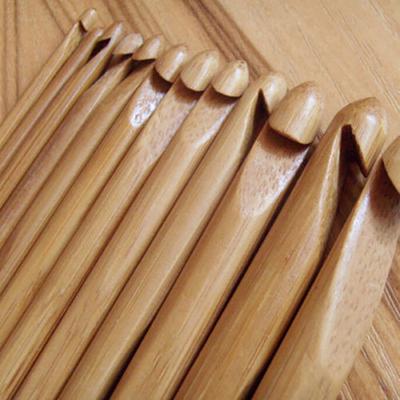 12Pcs Bamboo Crochet Hooks 3mm-10mm Yarn Handcraft Knit Needle Wooden Handle