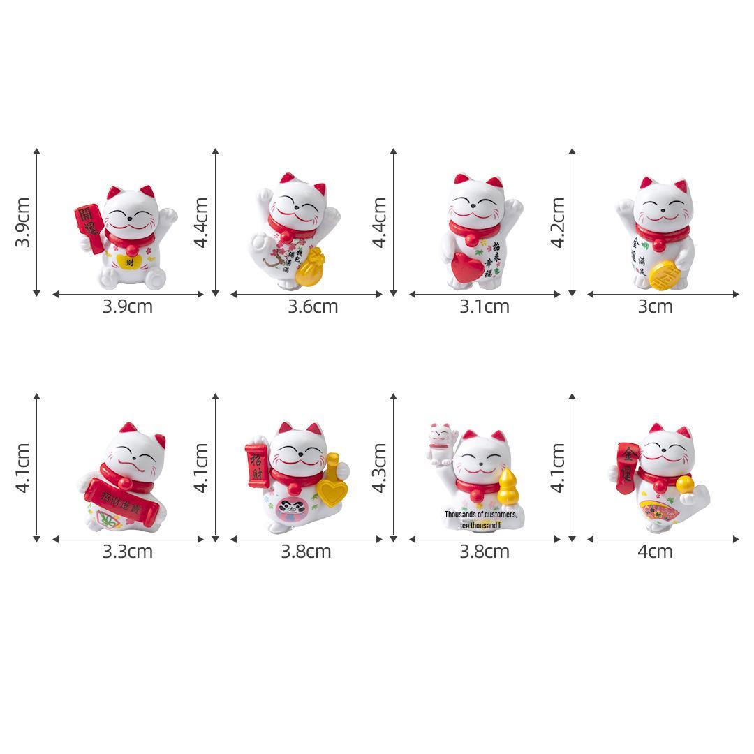 PVC Cute Cat Figurine Cake & Car Ornament - Creative Birthday Gift