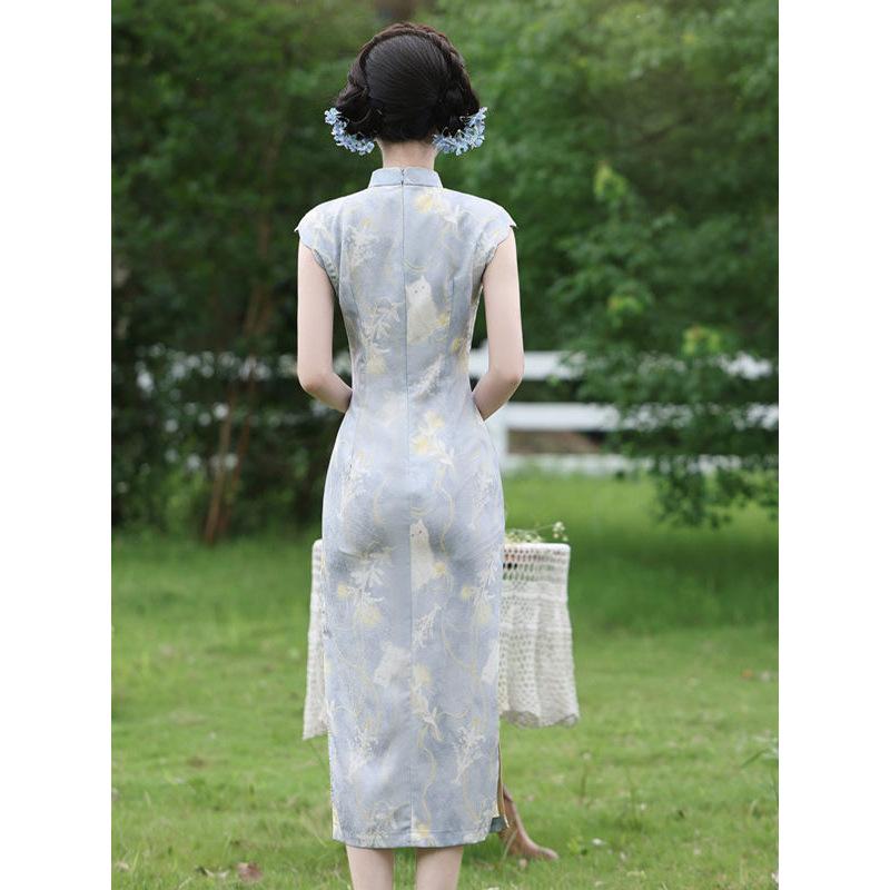New Chinese-style Improved Cheongsam Women's 1011 New Summer High-end Sense Slim and Thin Daily Temperament Dress Long
