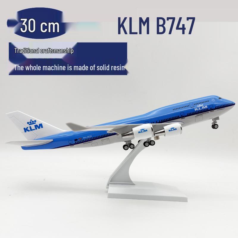 KLM Netherlands 747 Airplane Model - 30CM Solid Replica