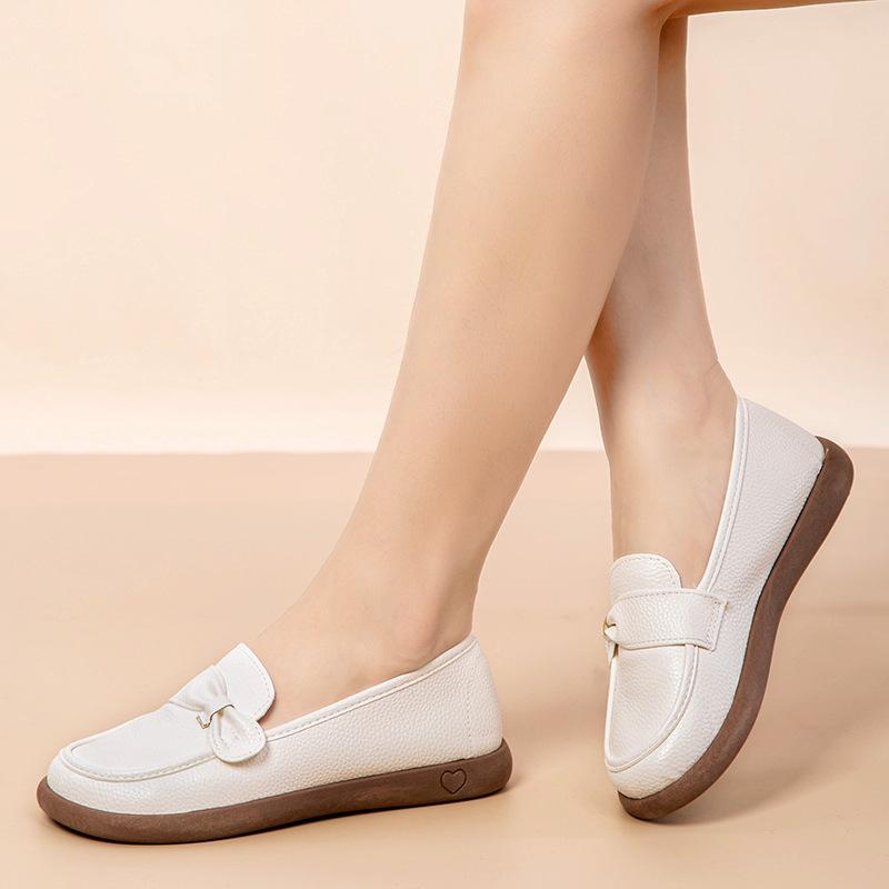 Spring new soft-soled black single shoes comfortable British style soft leather small versatile leather shoes