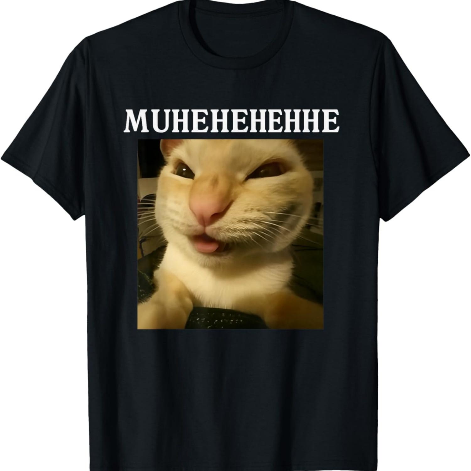 

muhehee Cat Laughing Gen Z Meme T-Shirt(1) S чёрный
