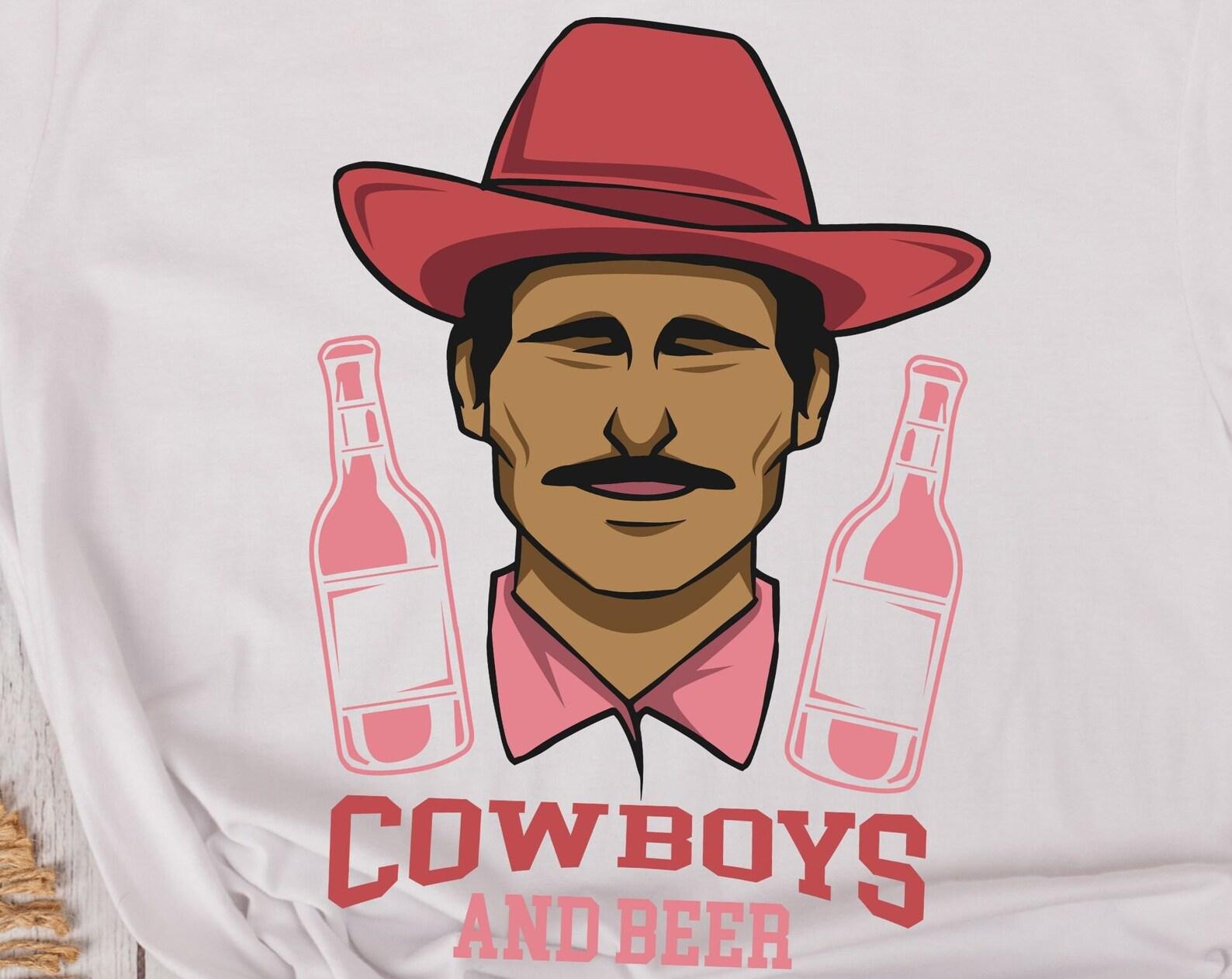 Cowboys and beer, cowboys tshirt, cowgirls tshirt, cowboy decor, retro tshirt XL