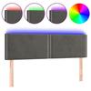 VidaXL Tête de Lit à LED Meuble de Chambre à Coucher Accessoire de Lit Double Tête de Cadre de Lit Intérieur Gris Foncé 3121521