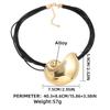 Colliers pendentifs en métal vintage pour femmes, chaînes en corde de cuir, collier ras du cou, bijoux de fête sur la plage, cadeaux