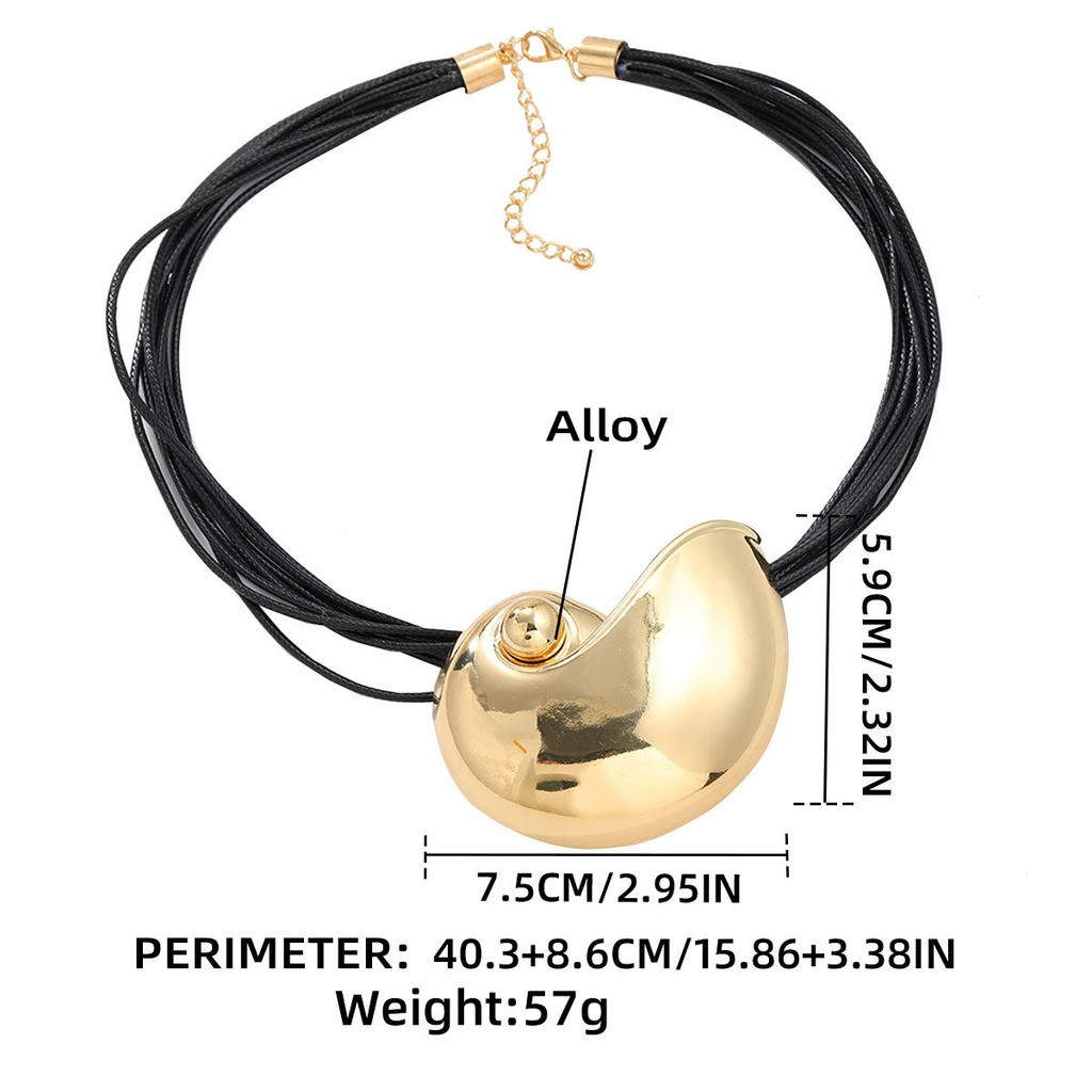 Colliers pendentifs en métal vintage pour femmes, chaînes en corde de cuir, collier ras du cou, bijoux de fête sur la plage, cadeaux