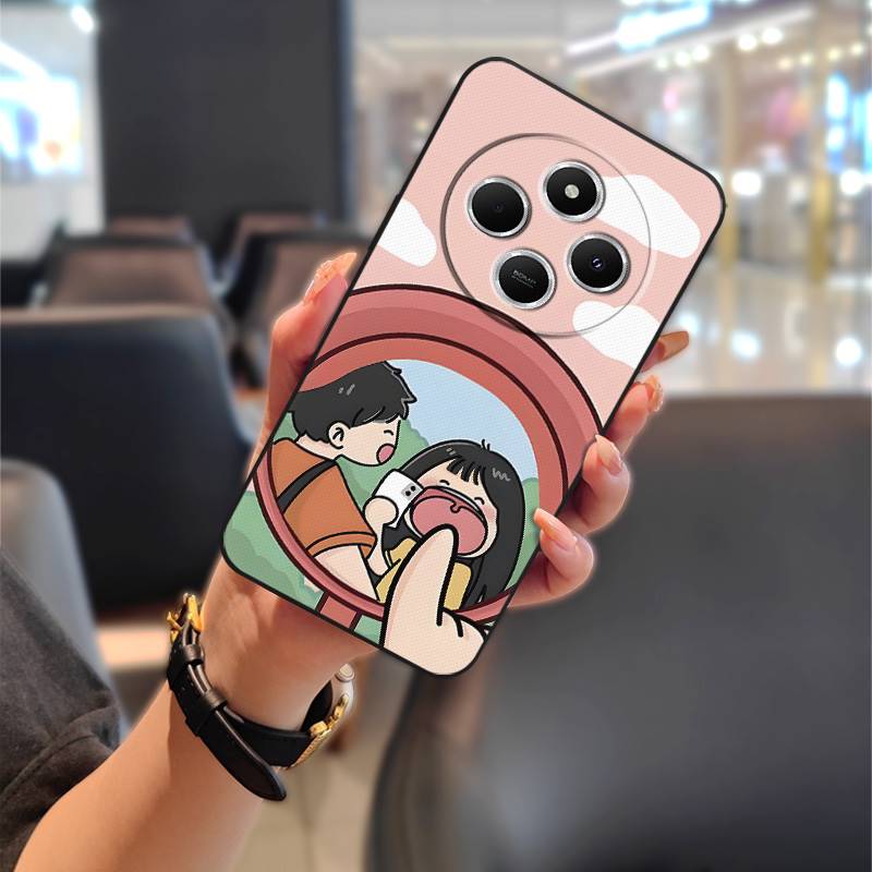 Phone Pouch Couple Phone Case For Redmi 14C 4G/14R 5G/A3 Pro 4G/POCO C75 Back Cover Soft Case Dirt-resistant Silicone