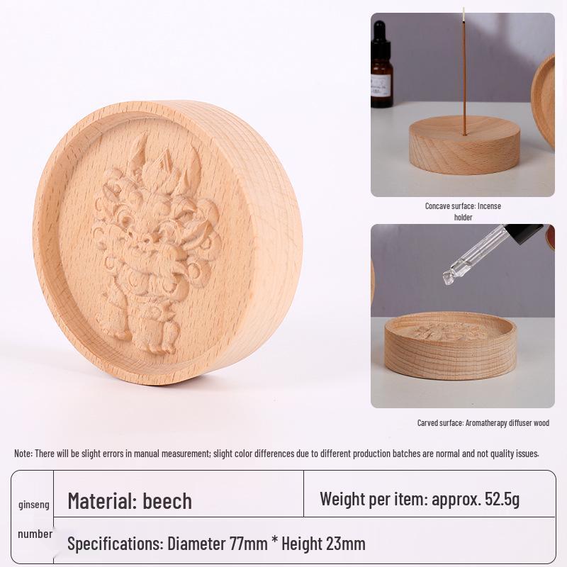 Solid Wood Aroma Diffuser & Incense Tray Ornament for Home & Bedroom